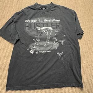 Vintage Hustler ‘I support single moms’ Men’s shirt size 2xl